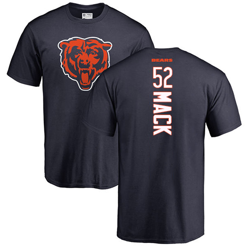 Chicago Bears Men Navy Blue Khalil Mack Backer NFL Football #52 T Shirt->nfl t-shirts->Sports Accessory